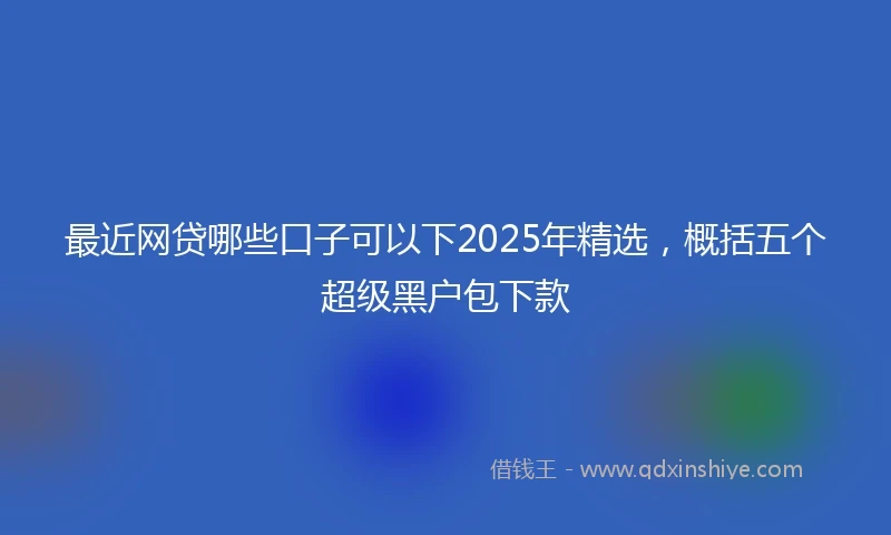最近网贷哪些口子可以下2025年精选，概括五个超级黑户包下款