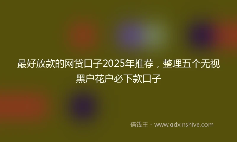 最好放款的网贷口子2025年推荐，整理五个无视黑户花户必下款口子