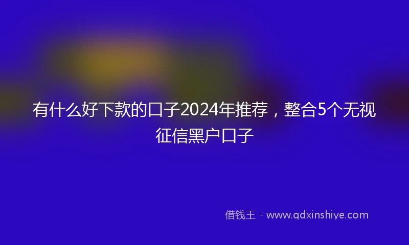 有什么好下款的口子2024年推荐，整合5个无视征信黑户口子
