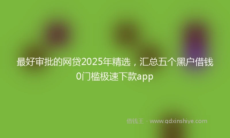 最好审批的网贷2025年精选，汇总五个黑户借钱0门槛极速下款app