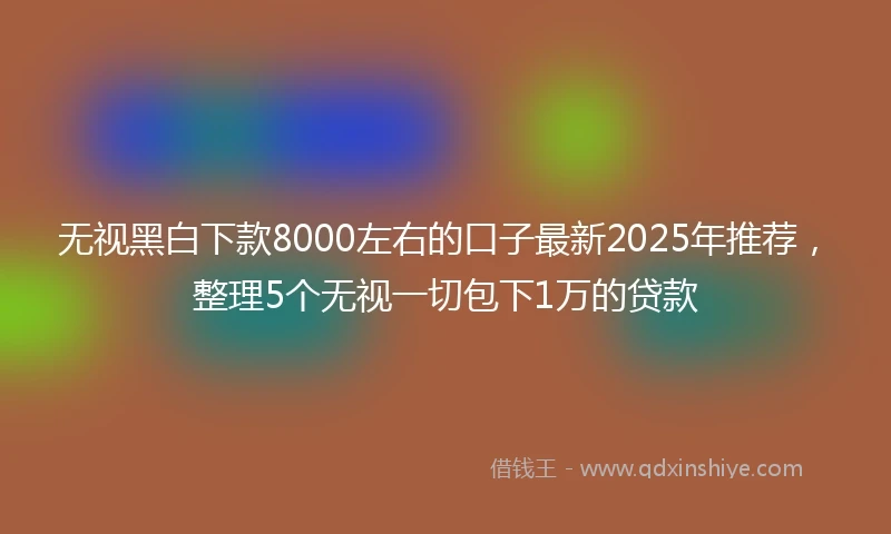 无视黑白下款8000左右的口子最新2025年推荐，整理5个无视一切包下1万的贷款