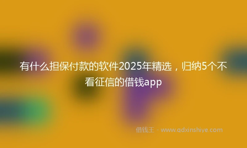 有什么担保付款的软件2025年精选，归纳5个不看征信的借钱app