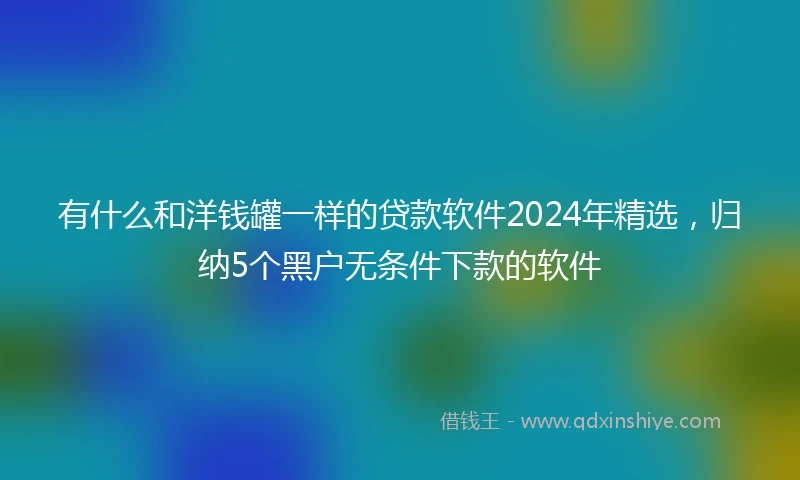 有什么和洋钱罐一样的贷款软件2024年精选，归纳5个黑户无条件下款的软件