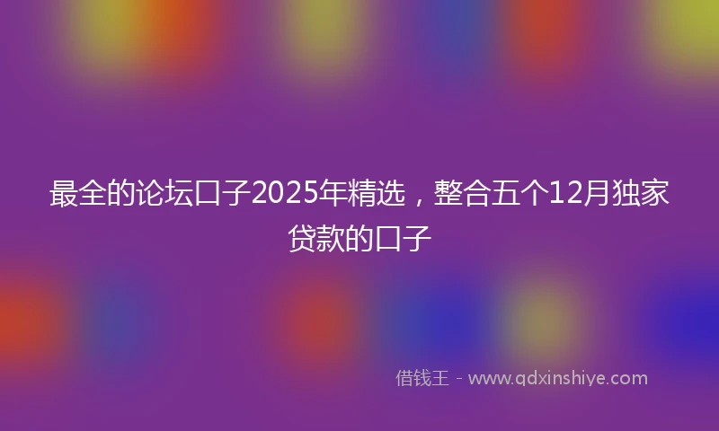 最全的论坛口子2025年精选，整合五个12月独家贷款的口子