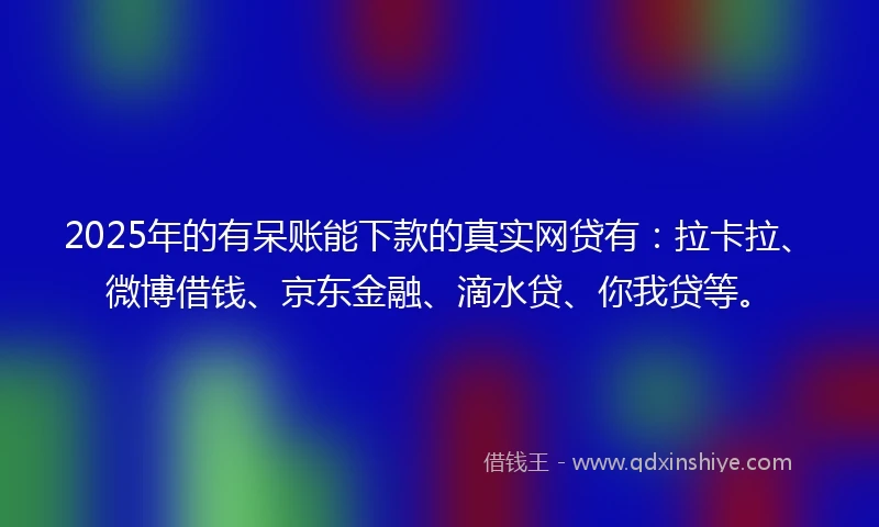 2025年的有呆账能下款的真实网贷有：拉卡拉、微博借钱、京东金融、滴水贷、你我贷等。