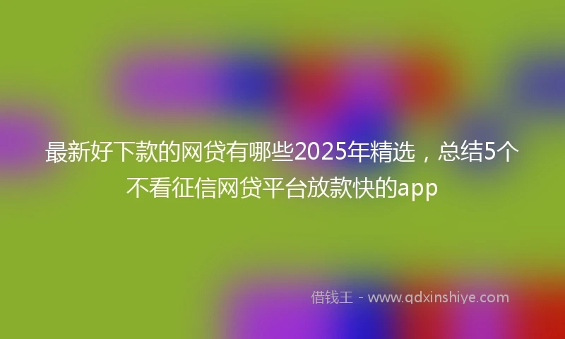 最新好下款的网贷有哪些2025年精选，总结5个不看征信网贷平台放款快的app