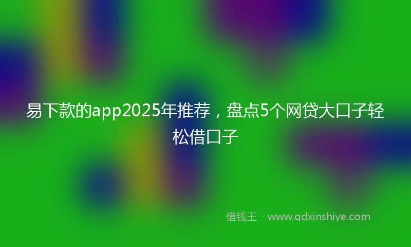 易下款的app2025年推荐，盘点5个网贷大口子轻松借口子