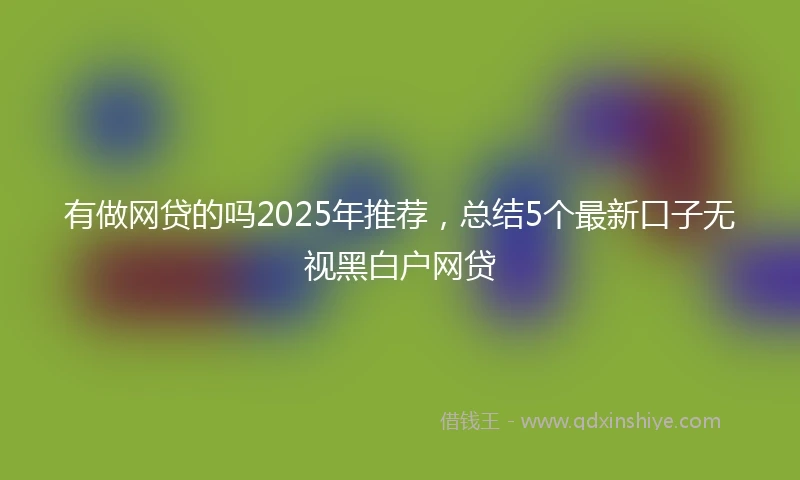有做网贷的吗2025年推荐，总结5个最新口子无视黑白户网贷