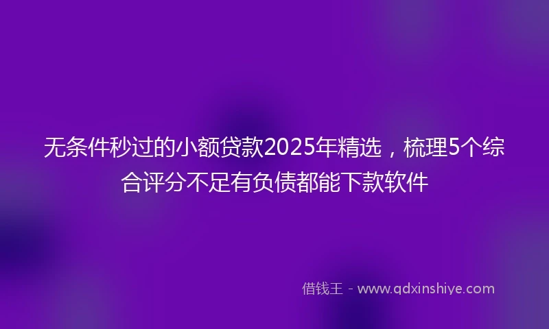 无条件秒过的小额贷款2025年精选,梳理5个综合评分不足有负债都能下款软件