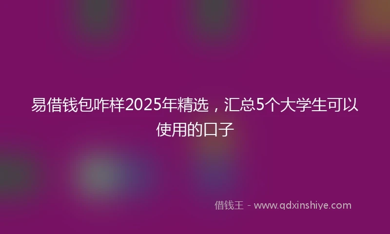 易借钱包咋样2025年精选，汇总5个大学生可以使用的口子