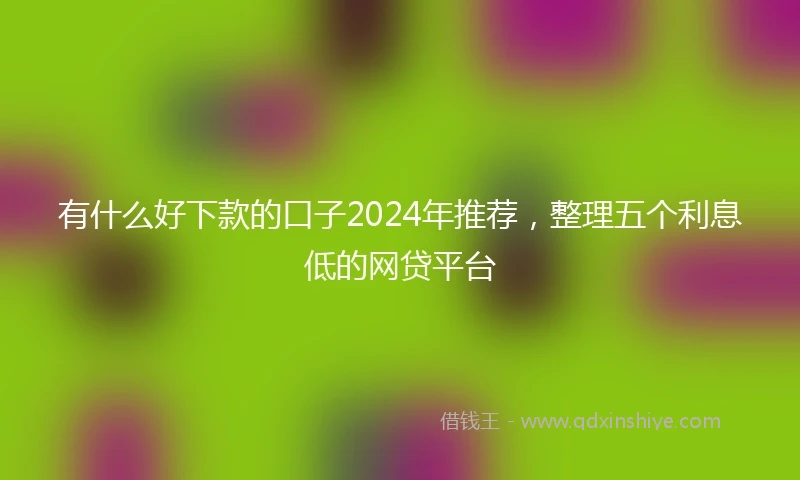 有什么好下款的口子2024年推荐，整理五个利息低的网贷平台