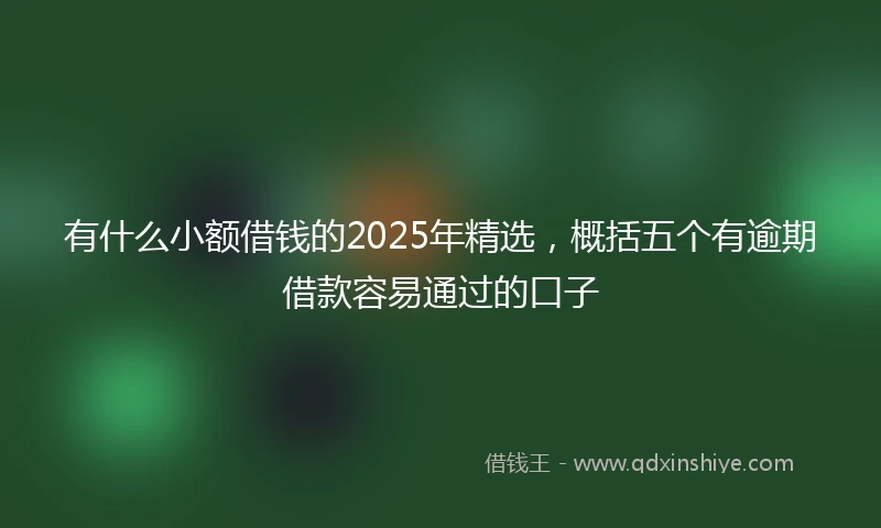 有什么小额借钱的2025年精选，概括五个有逾期借款容易通过的口子