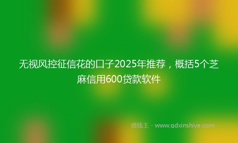 无视风控征信花的口子2025年推荐，概括5个芝麻信用600贷款软件