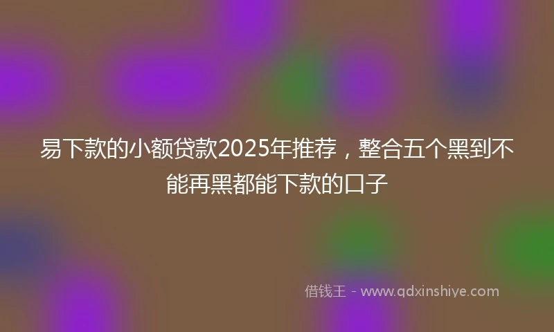易下款的小额贷款2025年推荐，整合五个黑到不能再黑都能下款的口子