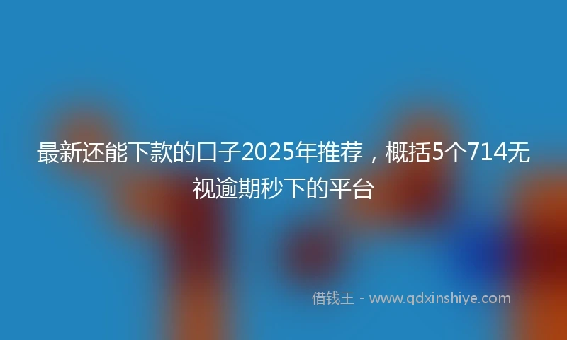 最新还能下款的口子2025年推荐，概括5个714无视逾期秒下的平台
