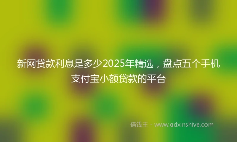 新网贷款利息是多少2025年精选，盘点五个手机支付宝小额贷款的平台