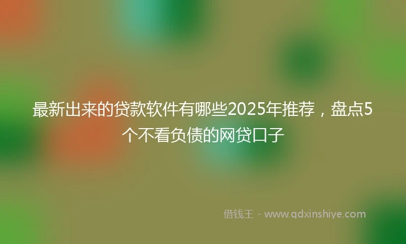最新出来的贷款软件有哪些2025年推荐，盘点5个不看负债的网贷口子