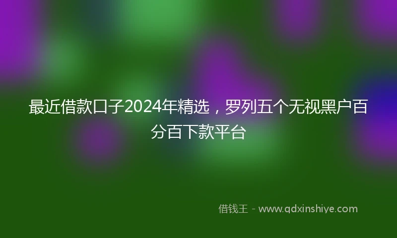 最近借款口子2024年精选，罗列五个无视黑户百分百下款平台