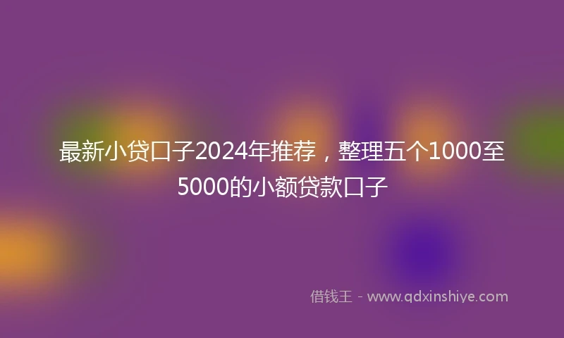 最新小贷口子2024年推荐，整理五个1000至5000的小额贷款口子