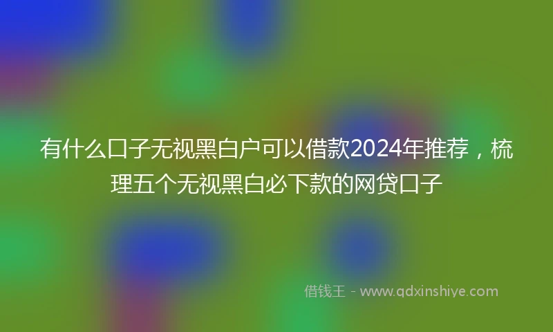 有什么口子无视黑白户可以借款2024年推荐，梳理五个无视黑白必下款的网贷口子