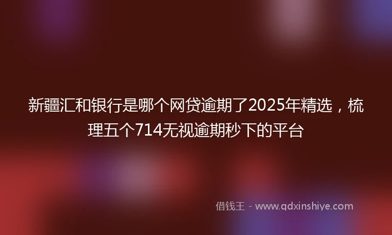 新疆汇和银行是哪个网贷逾期了2025年精选，梳理五个714无视逾期秒下的平台