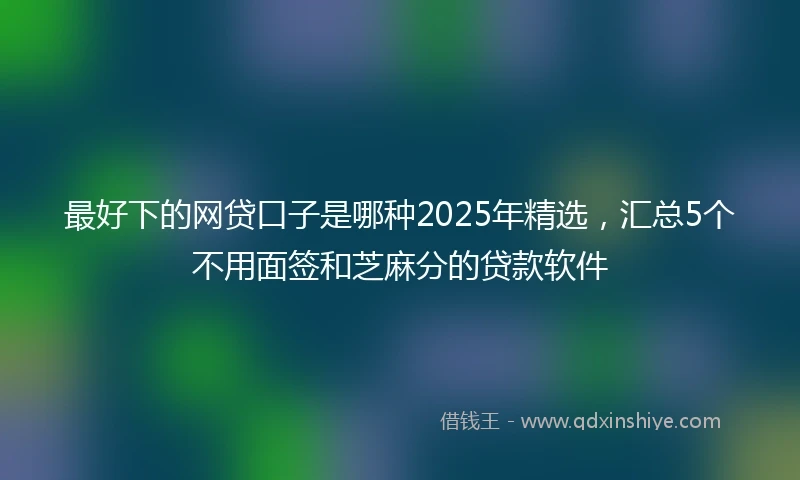 最好下的网贷口子是哪种2025年精选，汇总5个不用面签和芝麻分的贷款软件