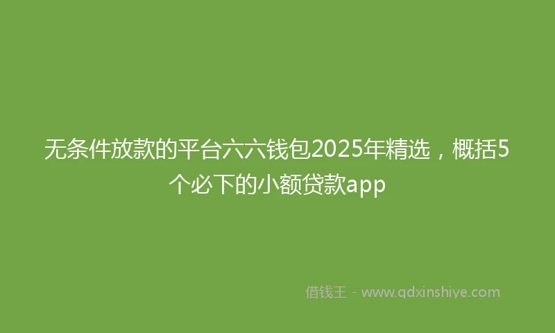 无条件放款的平台六六钱包2025年精选，概括5个必下的小额贷款app