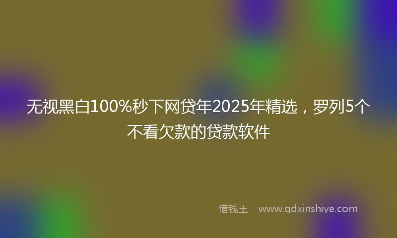 无视黑白100%秒下网贷年2025年精选，罗列5个不看欠款的贷款软件