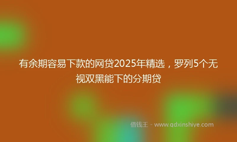 有余期容易下款的网贷2025年精选，罗列5个无视双黑能下的分期贷