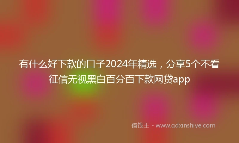 有什么好下款的口子2024年精选，分享5个不看征信无视黑白百分百下款网贷app