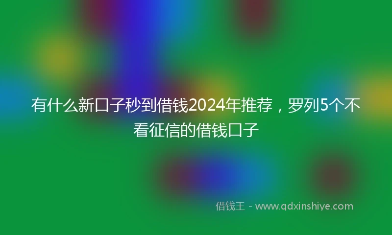 有什么新口子秒到借钱2024年推荐，罗列5个不看征信的借钱口子
