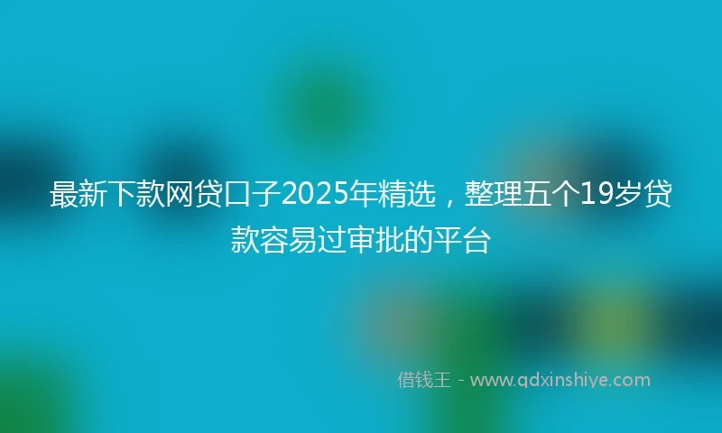 最新下款网贷口子2025年精选，整理五个19岁贷款容易过审批的平台