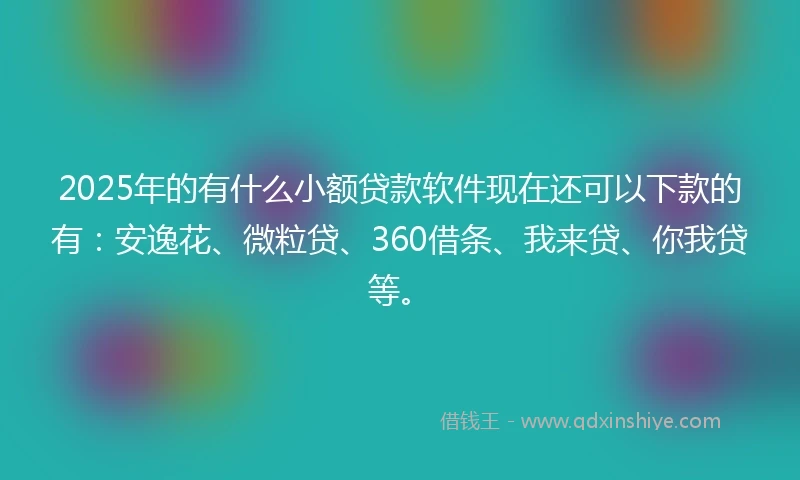 2025年的有什么小额贷款软件现在还可以下款的有：安逸花、微粒贷、360借条、我来贷、你我贷等。