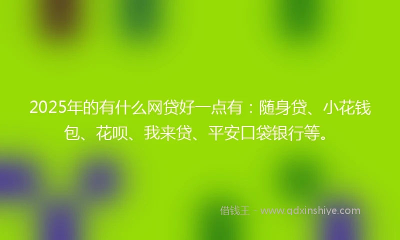 2025年的有什么网贷好一点有：随身贷、小花钱包、花呗、我来贷、平安口袋银行等。