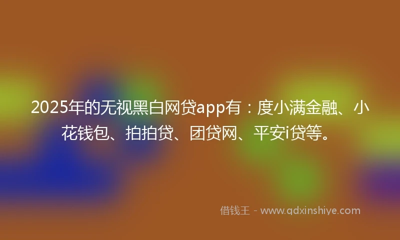 2025年的无视黑白网贷app有：度小满金融、小花钱包、拍拍贷、团贷网、平安i贷等。