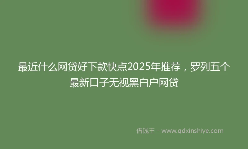 最近什么网贷好下款快点2025年推荐，罗列五个最新口子无视黑白户网贷