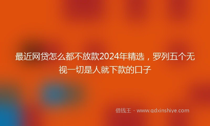 最近网贷怎么都不放款2024年精选，罗列五个无视一切是人就下款的口子