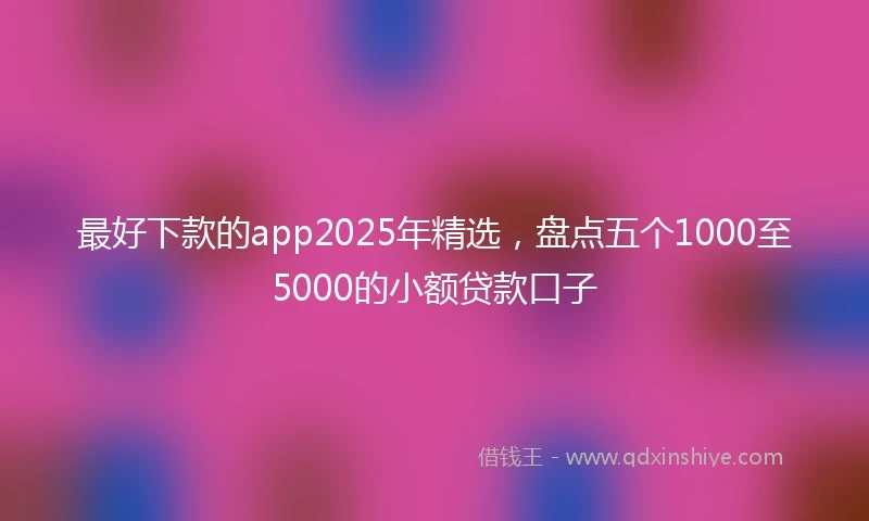 最好下款的app2025年精选，盘点五个1000至5000的小额贷款口子