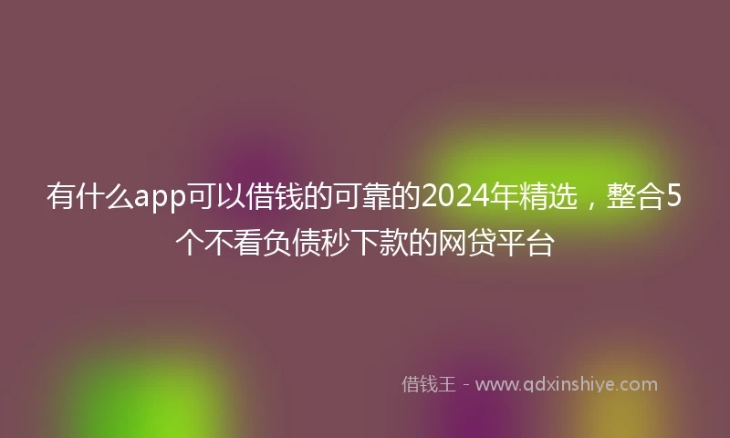 有什么app可以借钱的可靠的2024年精选，整合5个不看负债秒下款的网贷平台