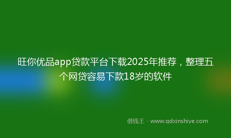 旺你优品app贷款平台下载2025年推荐，整理五个网贷容易下款18岁的软件