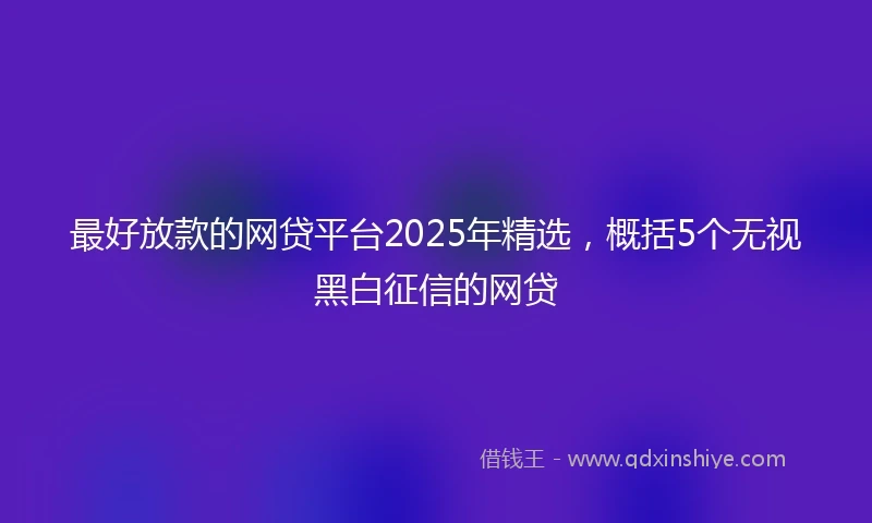 最好放款的网贷平台2025年精选，概括5个无视黑白征信的网贷