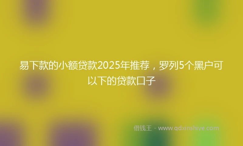易下款的小额贷款2025年推荐，罗列5个黑户可以下的贷款口子