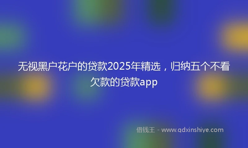 无视黑户花户的贷款2025年精选，归纳五个不看欠款的贷款app