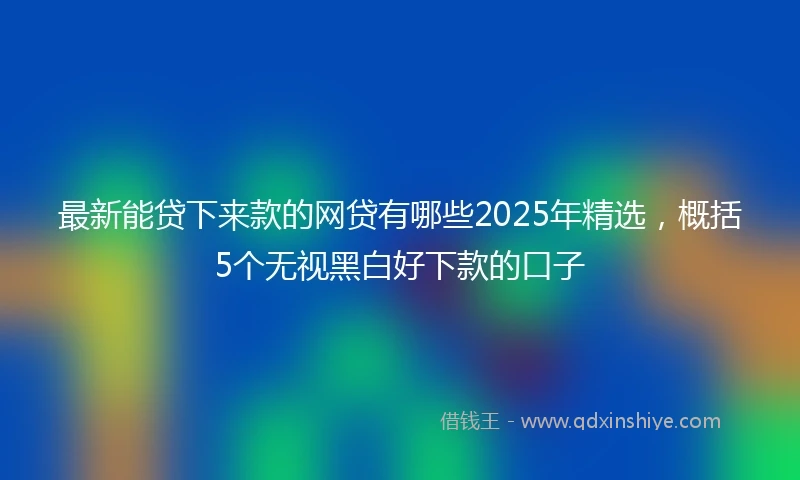 最新能贷下来款的网贷有哪些2025年精选，概括5个无视黑白好下款的口子