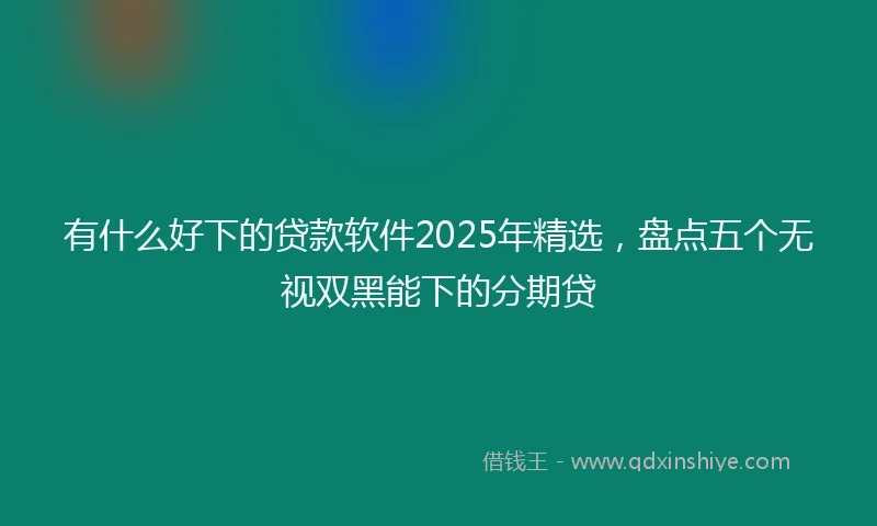 有什么好下的贷款软件2025年精选，盘点五个无视双黑能下的分期贷