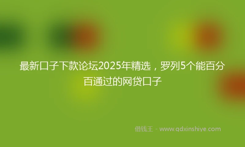 最新口子下款论坛2025年精选，罗列5个能百分百通过的网贷口子