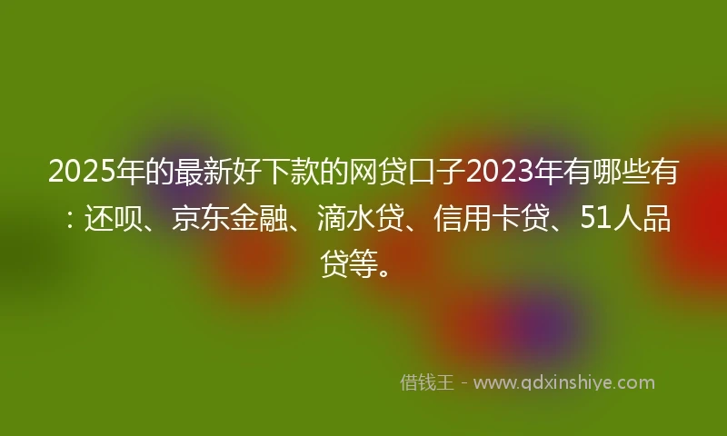 2025年的最新好下款的网贷口子2023年有哪些有：还呗、京东金融、滴水贷、信用卡贷、51人品贷等。