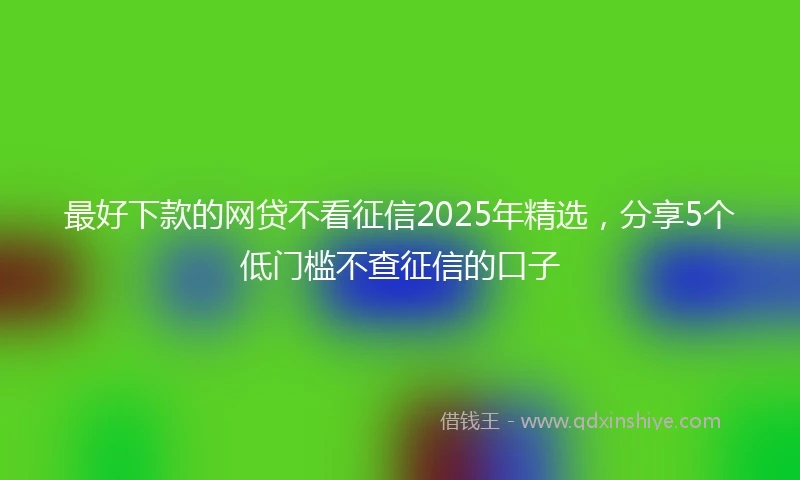 最好下款的网贷不看征信2025年精选，分享5个低门槛不查征信的口子