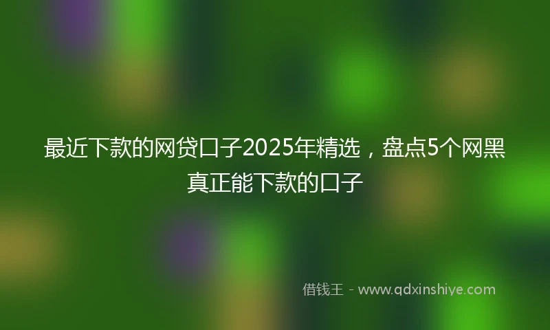 最近下款的网贷口子2025年精选，盘点5个网黑真正能下款的口子
