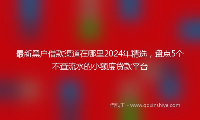 最新黑户借款渠道在哪里2024年精选，盘点5个不查流水的小额度贷款平台